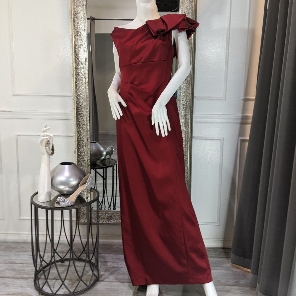 Burgundy Maroon Formal Evening Dress Gown